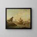 eines Gemäldes Ein Bräutigam, der zwei Pferde zum Wasser führt - Johann Georg Pforr — gerahmtes Bild an der Wand