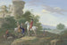 Jäger mit Pferden und Jagdhunden, die vor einer Ruine anhalten - Johann Georg Pforr — Ansicht des Kunstwerks