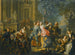 Ein elegantes Unternehmen, das vor einem Palast Spaß hat - Johann Georg Platzer — Ansicht des Kunstwerks