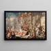 Szene mit Brunnen vor einem Palast - Johann Georg Platzer — gerahmtes Bild an der Wand