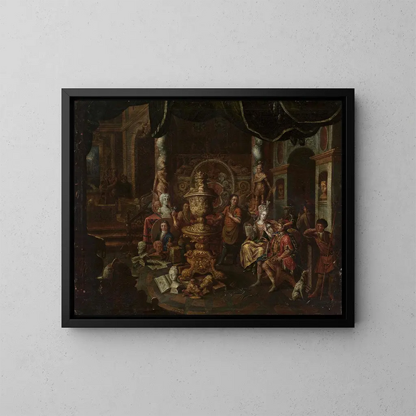 In der Werkstatt des Malers - Johann Georg Platzer — gerahmtes Bild an der Wand