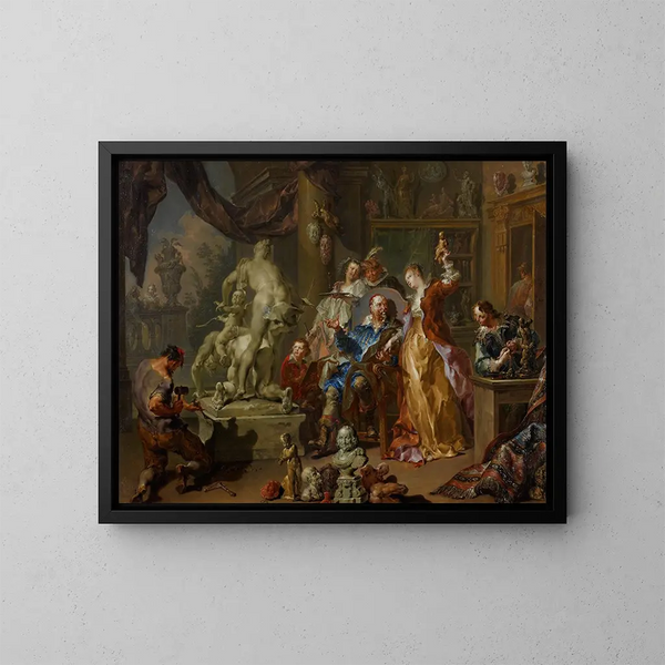 L'atelier des Bildhauers - Johann Georg Platzer — gerahmtes Bild an der Wand