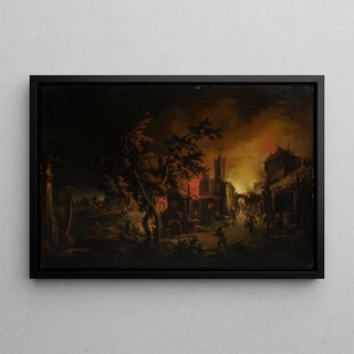 Johann Georg Trautmann - Conflagration at Night.webp