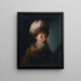 Studie eines orientalischen Männerkopfes halb seitlich nach rechts gewandt - Johann Georg Trautmann — gerahmtes Bild an der Wand