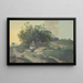 Bauernhausbild am Wegesrand unter Bäumen mit zahlreichen Figuren und weidendem Vieh - Johann Georg Wagner — gerahmtes Bild an der Wand