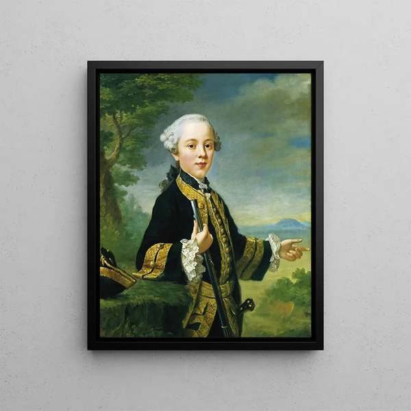Portrait von Justinien Theodor Friedrich von Holzhausen - Johann Georg Ziesenis — gerahmtes Bild an der Wand