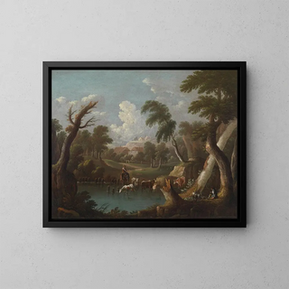 Johann Georg von Bemmel - Bergige Landschaft mit trinkendem Vieh.webp