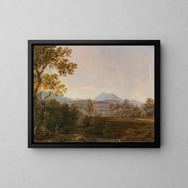 Landschaft im Süden Deutschlands mit Wanderern - Johann Georg von Dillis — gerahmtes Bild an der Wand