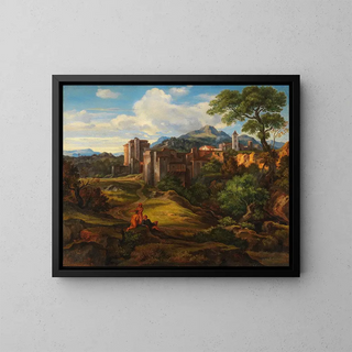 Johann Heinrich Ferdinand Olivier - Campagnalandschaft mit befestigter Stadt.webp