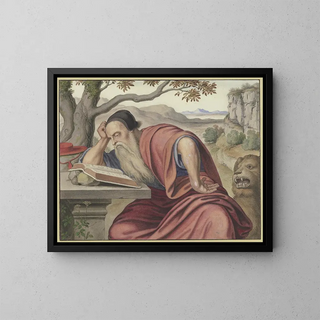 Johann Heinrich Ferdinand Olivier - Der Heilige Hieronymus in einer Landschaft lesend.webp