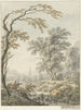 Landschaftsgemälde mit Wasserfall und Kirche in der Ferne - Johann Heinrich Müntz — Ansicht des Kunstwerks