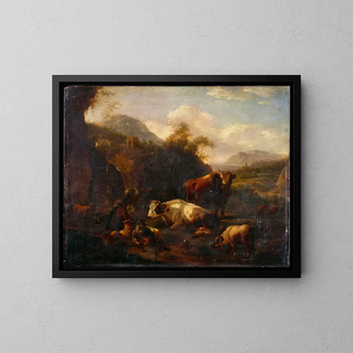 Johann Heinrich Roos - Landscape with Hunters.webp