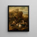 Szenen aus der Landschaft auf Ruinen-Hintergrund - Johann Heinrich Roos — gerahmtes Bild an der Wand