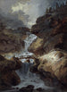 Kaskade in einer felsigen Schlucht bei Gewitterwetter - Johann Heinrich West — Ansicht des Kunstwerks