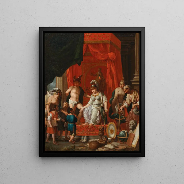 Minerve, Schutzpatronin der Künste - Johann Heiss — gerahmtes Bild an der Wand