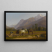 Landschaft mit Bauern und Pferden im Kanton Wallis - Johann Jakob Biedermann — gerahmtes Bild an der Wand