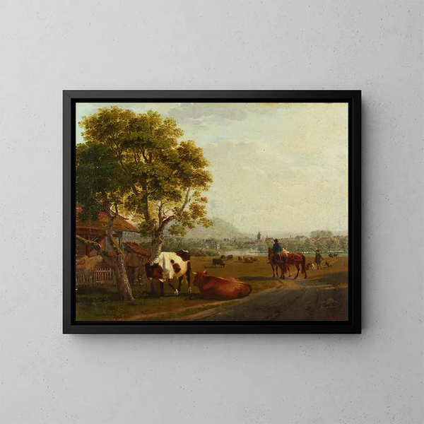 Landschaft bei Zürich - Johann Jakob Biedermann — gerahmtes Bild an der Wand