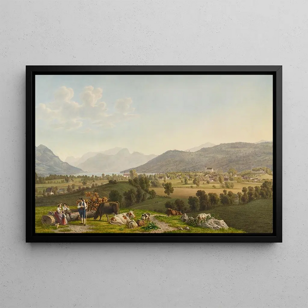 Vue de Sarnen - Johann Jakob Biedermann — gerahmtes Bild an der Wand