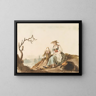 Johann Karl Mllener - Paysanne bernoise prs de Fribourg.webp