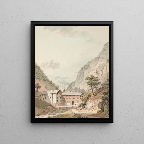 Bad Weissenburg - Johann Ludwig Aberli — gerahmtes Bild an der Wand