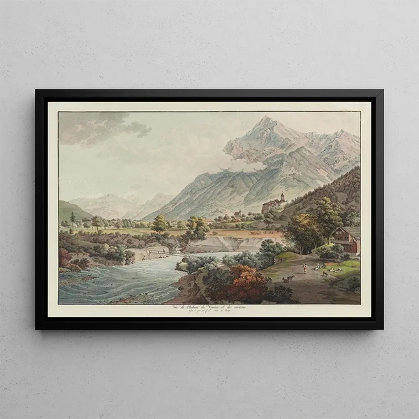 Johann Ludwig Aberli - Ve du Chateau de Wimmis et des environs.webp