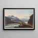 Eingang ins Tal von Domleschg aufgenommen in der Nähe der Brücke von Ortenstein - Johann Ludwig Bleuler — gerahmtes Bild an der Wand