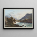 Das Dorf Splügen am Rheinwald-Gletscher - Johann Ludwig Bleuler — gerahmtes Bild an der Wand