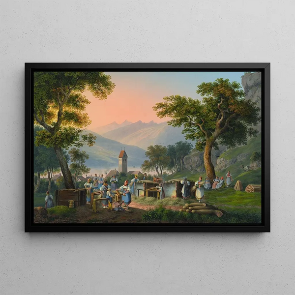 Johann Ludwig Bleuler - Scne villagoise Unterseen.webp