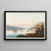 Vue de Caub du Pfalz des ruines de Schoenberg et Gutenfels - Johann Ludwig Bleuler — gerahmtes Bild an der Wand
