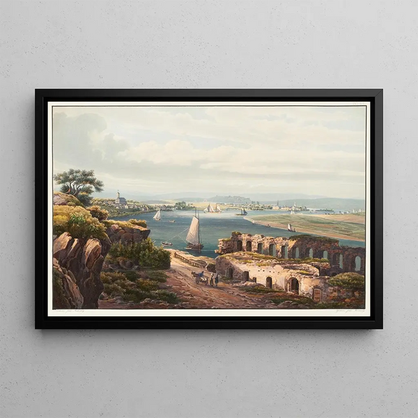 Johann Ludwig Bleuler - Vue de Neuwied prise prs de la ruine de Fredericstein nomm Teufelstein.webp