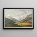Ansicht des Dorfes Hinterrhein und der ersten Brücken über den Inn auf dem Rhein, aufgenommen in Richtung Rheinwald-Gletscher - Johann Ludwig Bleuler — gerahmtes Bild an der Wand