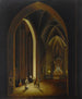 Innenansicht einer kerzenbeleuchteten Kirche - Johann Ludwig Ernst Morgenstern — Ansicht des Kunstwerks