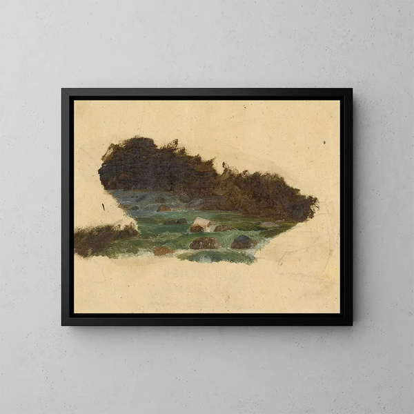 Detaillierte Studie eines Bachs - Johann Matthias Ranftl — gerahmtes Bild an der Wand