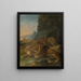 Landschaft mit einer Löwenfamilie - Johann Melchior Roos — gerahmtes Bild an der Wand