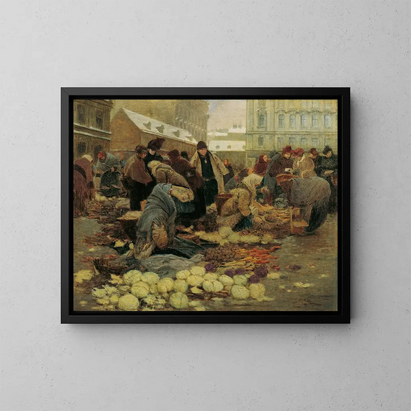 Kroatischer Markt auf der Haide in Wien - Johann Nepomuk Geiger — gerahmtes Bild an der Wand
