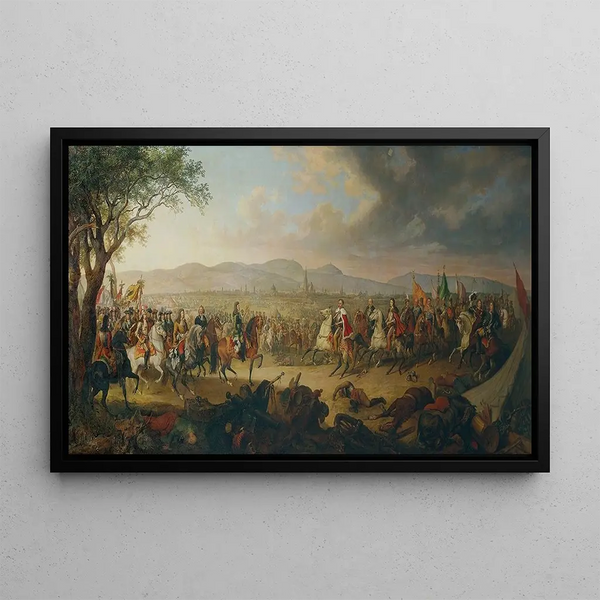 Johann Nepomuk Hchle - Kaiser Leopold I und Knig Jan III Sobieski vor Wien.webp