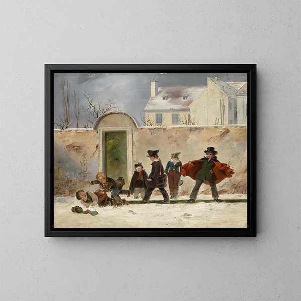 Nach der Schule - Johann Nepomuk Mayer — gerahmtes Bild an der Wand