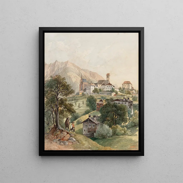 Schenna in der Nähe von Meran - Johann Nepomuk Passini — gerahmtes Bild an der Wand