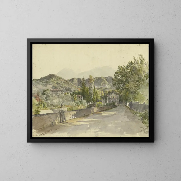 Eingang bei Marglia Colla, Villa des Marquis Luchesimi - Johann Nepomuk Rauch — gerahmtes Bild an der Wand