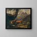Stier, der eine Kuh in einer Landschaft bei Carrara verfolgt - Johann Nepomuk Rauch — gerahmtes Bild an der Wand