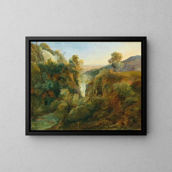 Wasserfall in Tivoli - Johann Nepomuk Rauch — gerahmtes Bild an der Wand