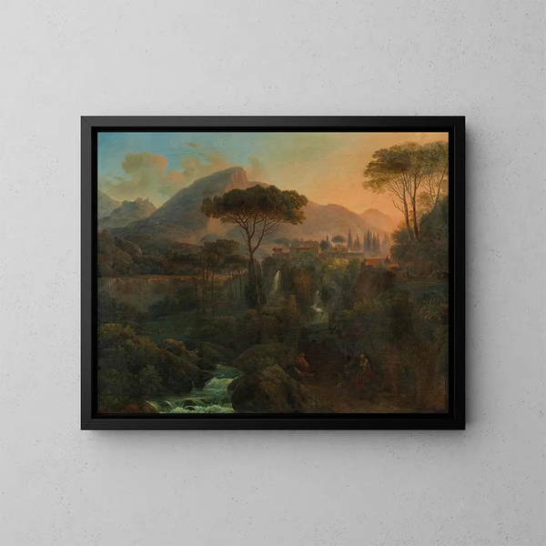 Villa Gregoriana à Tivoli - Johann Nepomuk Schadlberger — gerahmtes Bild an der Wand