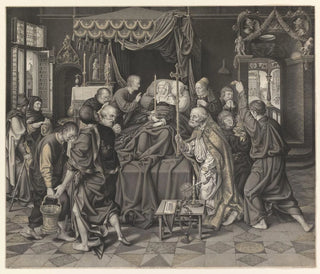 Johann Nepomuk Strixner - Mary on her deathbed surrounded by apostles.webp