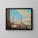 Venedig, die Piazzetta südlich der Basilika San Marco mit der Bibliothek und einer versammelten Menschenmenge, die eine Aufführung der Commedia dell'arte beobachtet - Johann Richter — gerahmtes Bild an der Wand