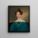 Portrait einer jungen Frau in blauem Kleid - Johann Wachtl — gerahmtes Bild an der Wand