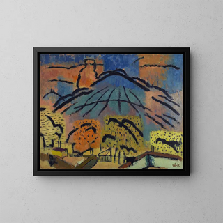 Berg bei Metzinger - Johann Walter-Kurau — gerahmtes Bild an der Wand