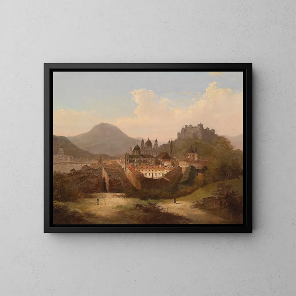 Ansicht von Salzburg - Johann Wilhelm Jankowski — gerahmtes Bild an der Wand