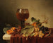 Stillleben mit Selbstporträt in einem Weinglas und Früchten - Johann Wilhelm Preyer — Ansicht des Kunstwerks