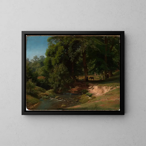 Sur l'Alb I mit Rittern in Ruhe - Johann Wilhelm Schirmer — gerahmtes Bild an der Wand