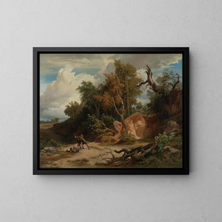 Johann Wilhelm Schirmer - Der Mittag Der berfall auf den Wanderer.webp